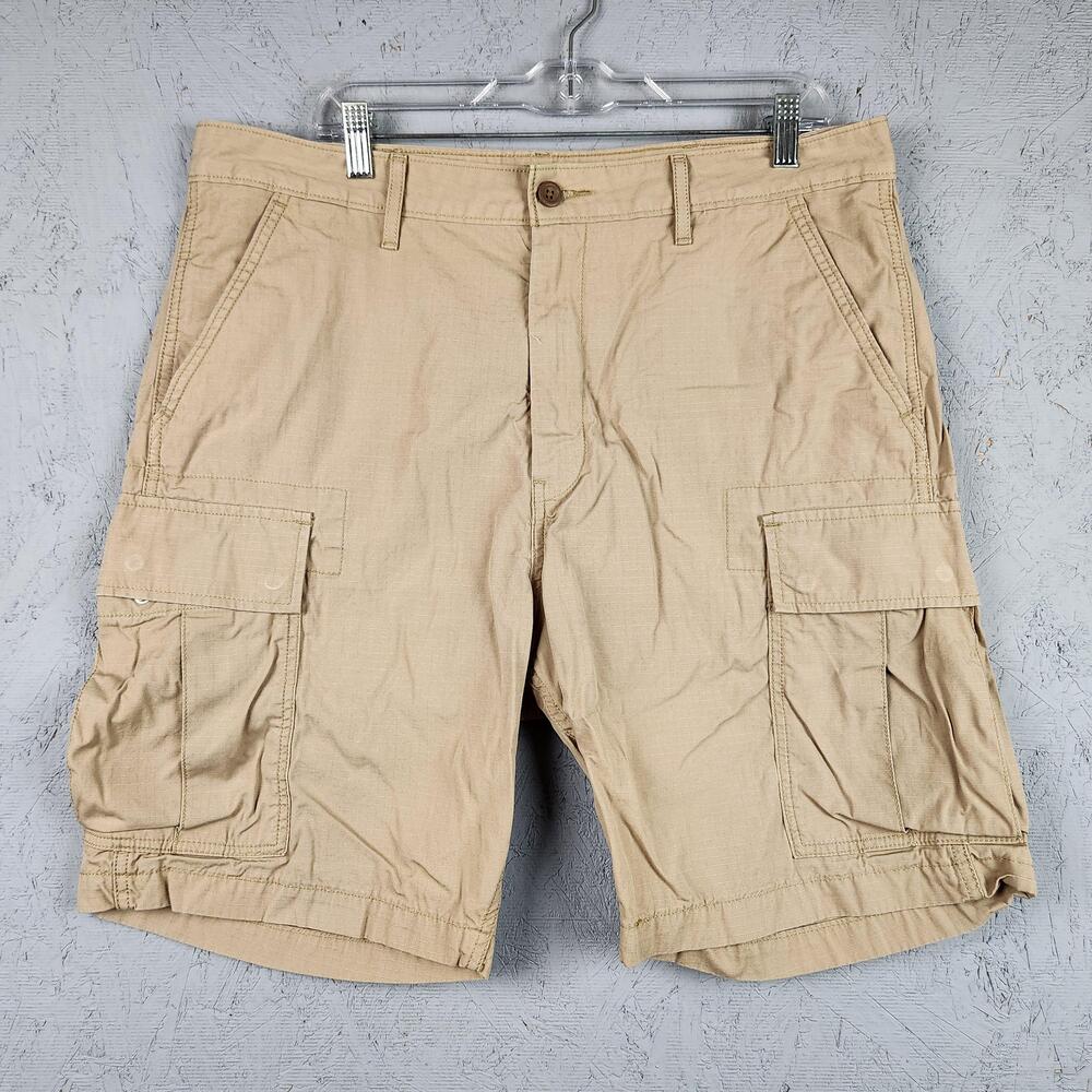 Levis Cargo Shorts Mens 36 Khaki Ripstop Utility Pockets Casual Lightweight Work